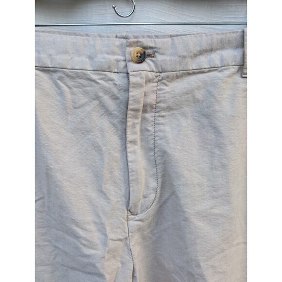 Izod Mens Chambray Shorts Sz 40W Cream Classic Preppy Golf Tennis classic - Picture 3 of 8